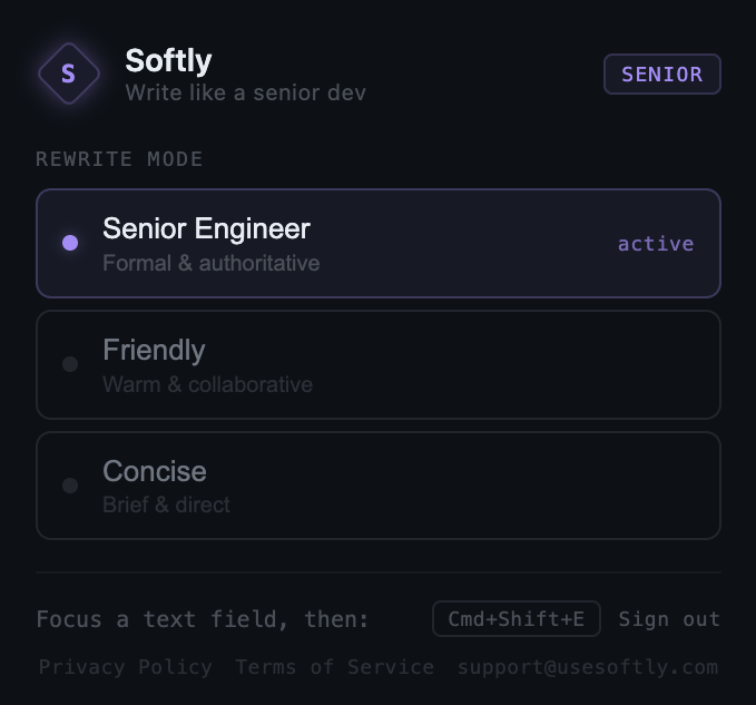 Softly extension rewrite modes
